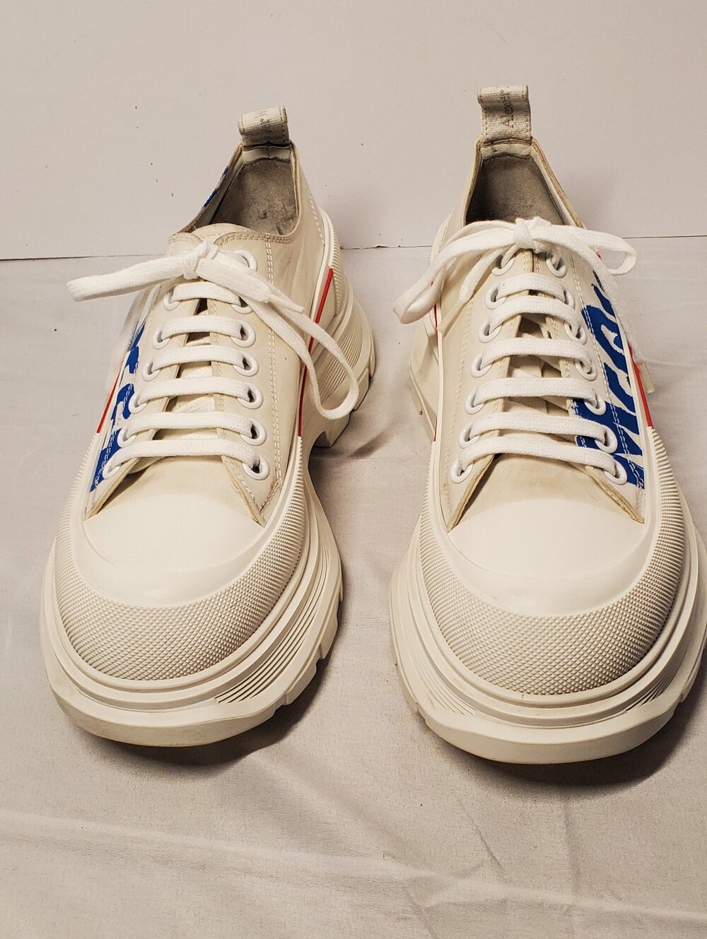 Authentic Alexander McQueen White Platform Sneakers Size 40 - Picture 2 of 11